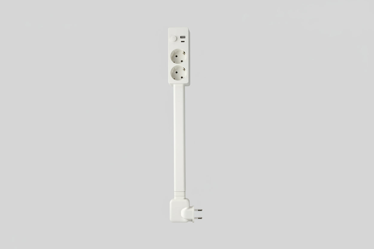PivotPro 180 extension hub showing 180-degree rotation feature behind furniture