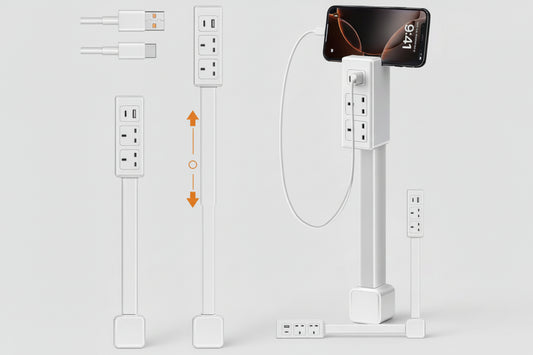 PivotPro 180 power hub with multiple outlets, minimalist white design