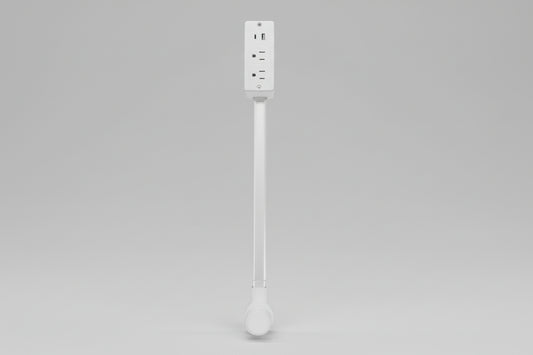 PivotPro 180 rotating smart extension hub in white, angled flat against a wall